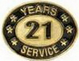Custom Stock Die Struck Pin (21 Years Service)