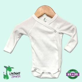 Custom White Preemie Long Sleeve Poly/Cotton Side Snap Onesie with Mittens
