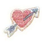 Custom Holiday Embroidered Applique - Heart W/ Blue Arrow