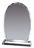 Blank Faceted Crystal Oval Award on Base (4 3/4