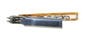 Custom Castello Corkscrew Set W/ Natural Aluminum Handle & Leather Pouch, 4 3/4" L