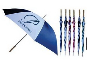 Custom 2-Tone Wind-Proof Golf Umbrella w/ Steel Shaft (58" Arc)