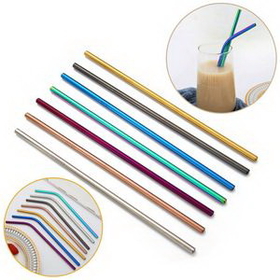 Custom Colored Stainless Steel Straws, 8 2/3" L x 1/4" Diameter