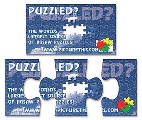 Custom TuffMag Stock 30 Mil 3-Piece Puzzle Magnet, 3.5" W x 2" H x 30 Thick