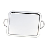 Custom Silver Plated Rectangle Tray W/ Handle (15 1/2