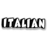 Blank Italian World Language Pin, 1 1/4