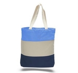 Custom Canvas Tri Color Professional Tote Bag, 15