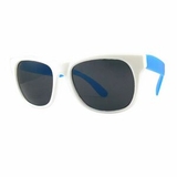 Custom Plastic Frame Promotional Sunglasses. White Frame (Screened)