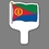 Custom Hand Held Fan W/ Full Color Flag Of Eritrea Guinea, 7 1/2" W x 11" H, Price/piece