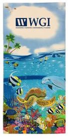 Stock Fiber Reactive Blank Coral Reef Beach Towel (30"x60")