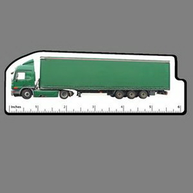 Custom 6" Ruler W/ Full Color Green Semi-Truck