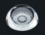 Custom 114-C665  - Domed Paperweight with Slant Top-Optic Crystal