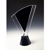 Custom Black W/Clear Crystal Combination Flame Award