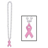 Custom Beads w/ Pink Ribbon Medallion, 40