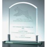 Custom Vertical Arch Award w/ Aluminum Holder Base (A) - Screened