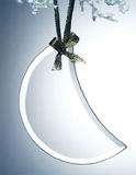 Custom Beveled Jade Glass Ornament - Moon (Sandblasted), 2