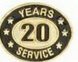 Custom Stock Die Struck Pin (20 Years Service)