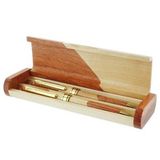 Custom Two-Tone Boxed Wood Pen & Pencil Set, 6 1/2