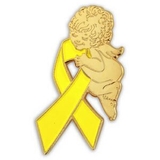 Blank Yellow Ribbon Angel Pin, 1