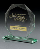 Custom Amulet Jade Glass Award, 7 3/4