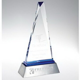 Custom Paramount Blue Reflect Crystal Award W/Aluminum Base (Screen Printed), 10 3/4