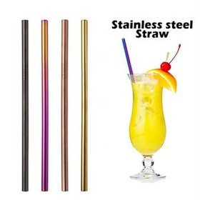 Custom Straight Metal Straws, 8.5 Inch Length, 0.25 Inch Diameter, 215*6 MM, 0.25" Diameter x 10.5" H