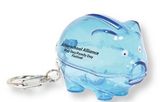 Custom Translucent Blue Piggy Bank Keychain
