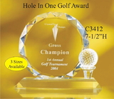 Custom Hole In One Golf Crystal Award (7.5
