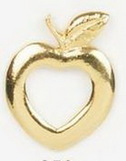Custom Apple/ Heart Stock Cast Pin