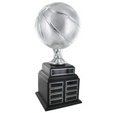 Custom Silver Basketball Perpetual Trophy (20