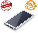 Custom High Capacity Solar Portable Power Bank 6000mAh, 152.4mm L x 75mm W x 10mm H