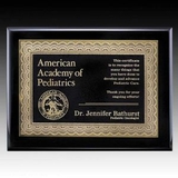Custom Black Oakleigh Certificate Plaque Award (9