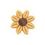 Custom Floral Embroidered Applique - Yellow Flower, Price/piece