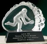 Custom Women's Tennis Glacier Sports Award on Genuine Marble Base (5