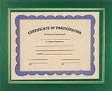 Custom Green Certificate Holder, 13 1/4