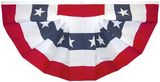 Custom Cotton Fully Printed Pleated U.S. Fan With Stars (18