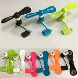 Custom 2 In 1 USB Micro Phone Fan For Cell Phone, 3 1/2