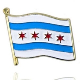 Blank Chicago City Flag Lapel Pin, 1