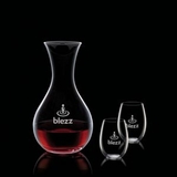 Custom Adelita Carafe & 2 Stemless Wine