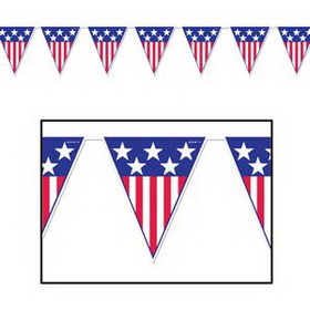 Custom Spirit Of America Pennant Banner, 10" L x 12' W