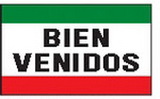 Blank 3'x5' Nylon Message Flag- Bien Venidos (Welcome)