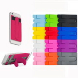 Custom U-shape Silicone Phone Card Holder With Stand, 3 3/4