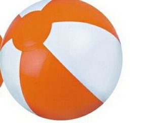 Custom 16" Inflatable Orange & White Beach Ball