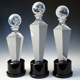 Custom 2 In 1 Black/Clear Crystal Globe Trophy, 12