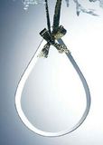 Custom 114-G120  - Alicia Beveled Economy Ornament-Tear Drop with Gold Ribbon for Hanging-Jade Glass