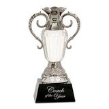 Custom Clear Crystal Cup with Silver Metal Handles Black Base (8