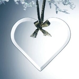 Custom Beveled Jade Glass Ornament - Heart (Sandblasted), 3