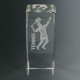 Custom Optical Crystal Male Tennis Trophy (4 5/8