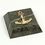 Custom Green Marble Paperweight With Brass Anchor Symbol, 4" L X 4" W X 1 1/8" Thick, Price/piece
