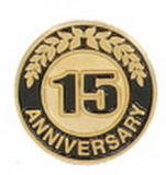 Custom 15 Years Anniversary Round Stock Die Struck Pin